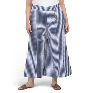 US TOGETHER Navy/white Plus Pants